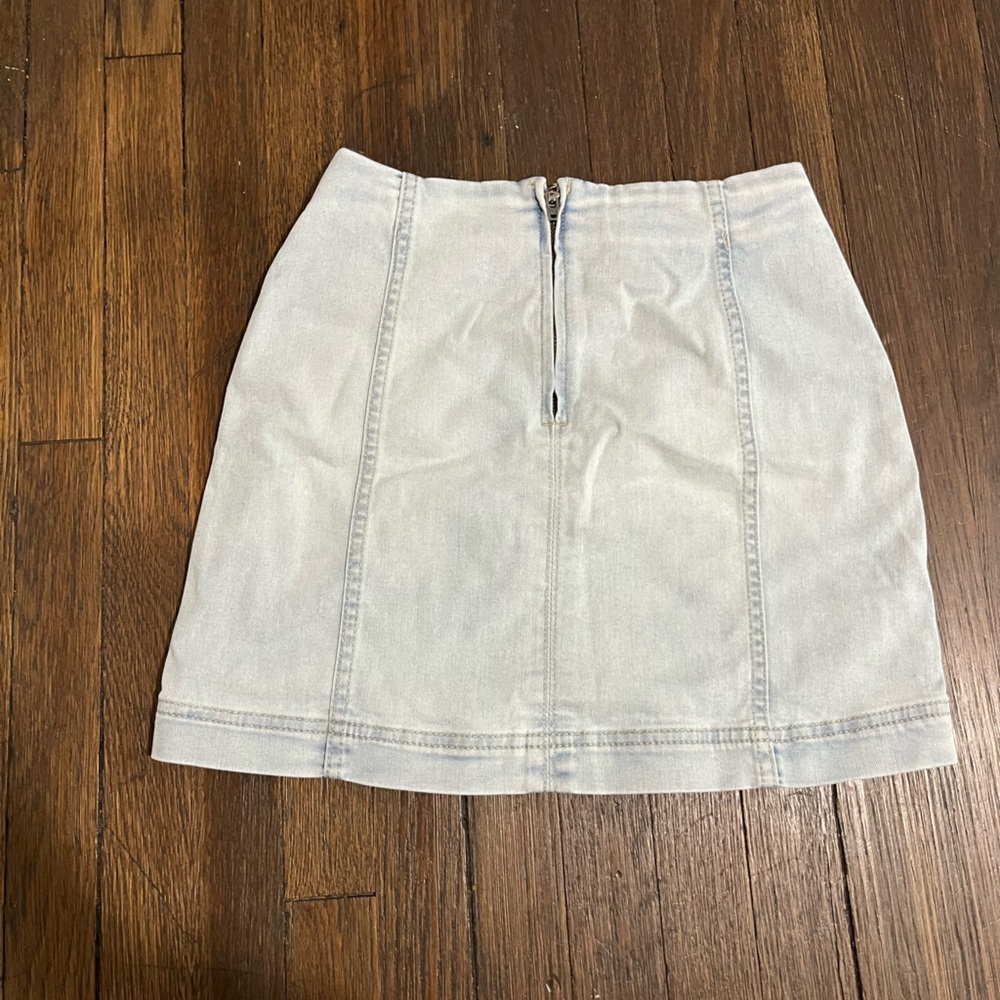 Light Gray Denim Skirt